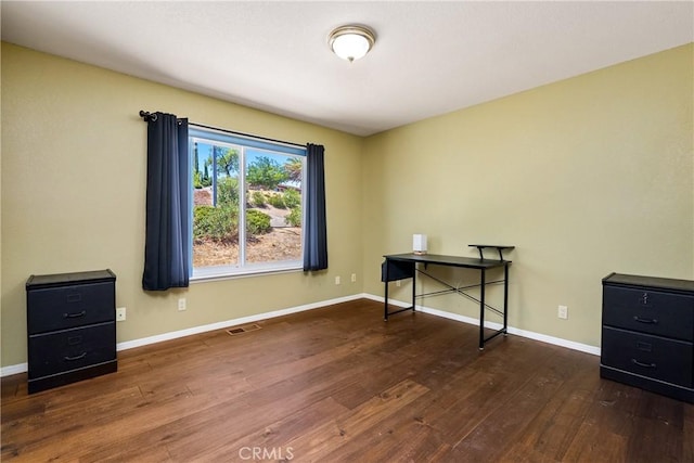 misc room with dark hardwood / wood-style floors