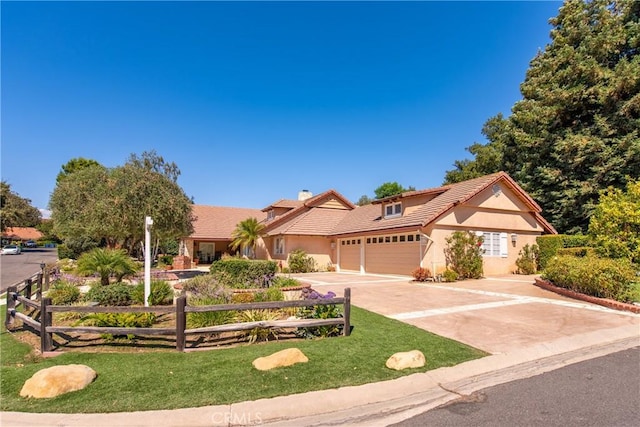 view of front of house featuring a garage