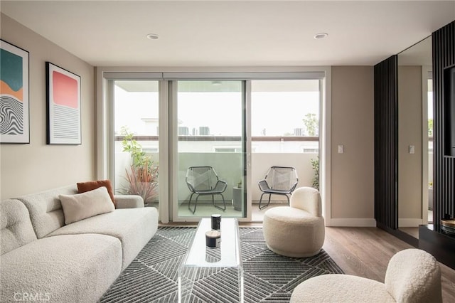 380 Cordova St Unit 305, Pasadena, CA 91101 - living room featuring wood finished floors and baseboards