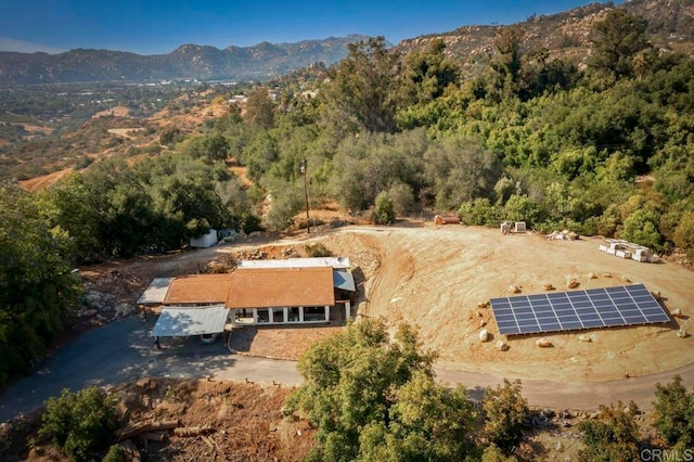 aerial view featuring a mountain view