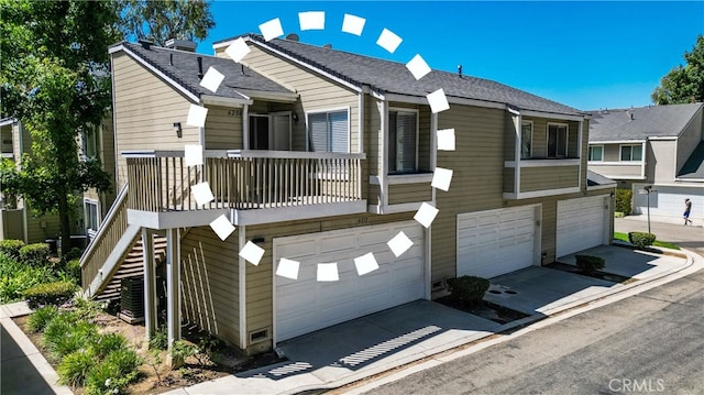 view of property featuring a garage