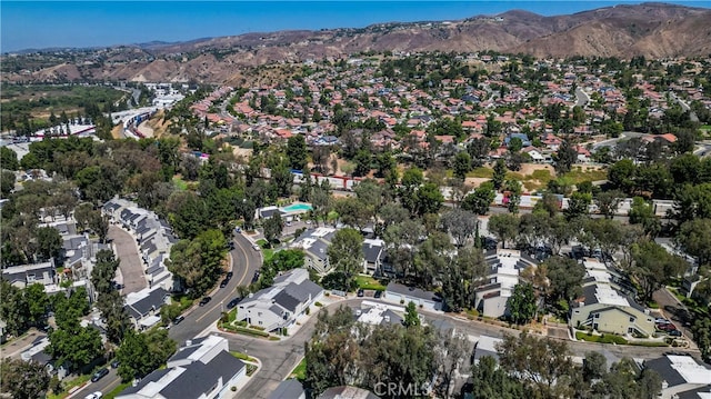 drone / aerial view with a mountain view