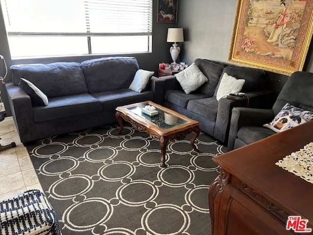 view of tiled living room