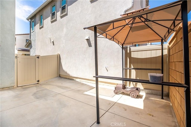 view of patio / terrace featuring a gazebo