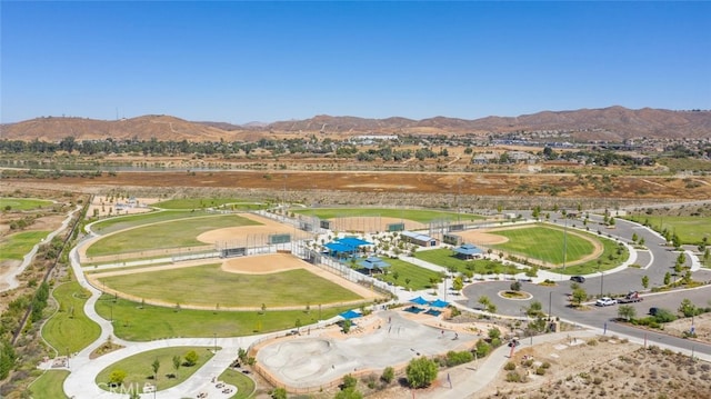 aerial view featuring a mountain view