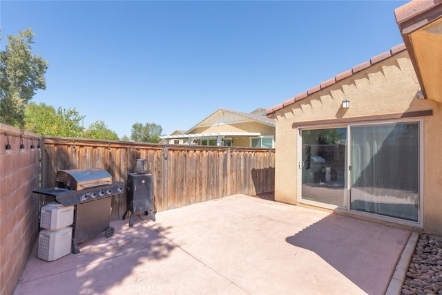 view of patio featuring grilling area