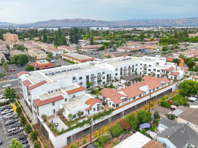 aerial view with a mountain view