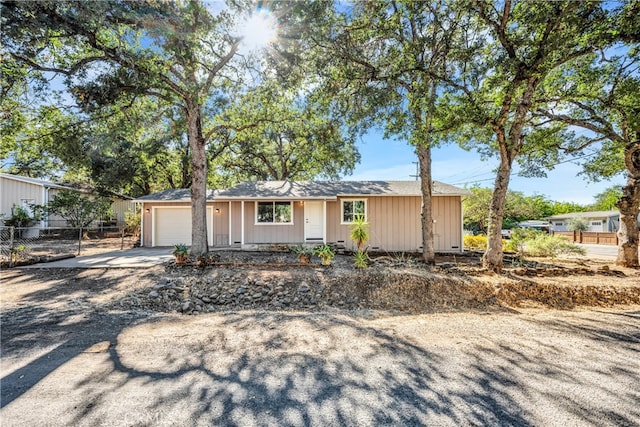 view of front of house with a garage