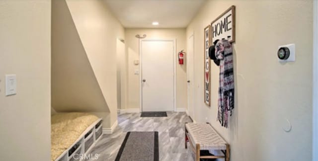 mudroom featuring light hardwood / wood-style floors