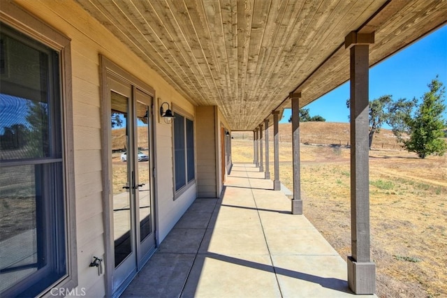 view of patio / terrace featuring french doors