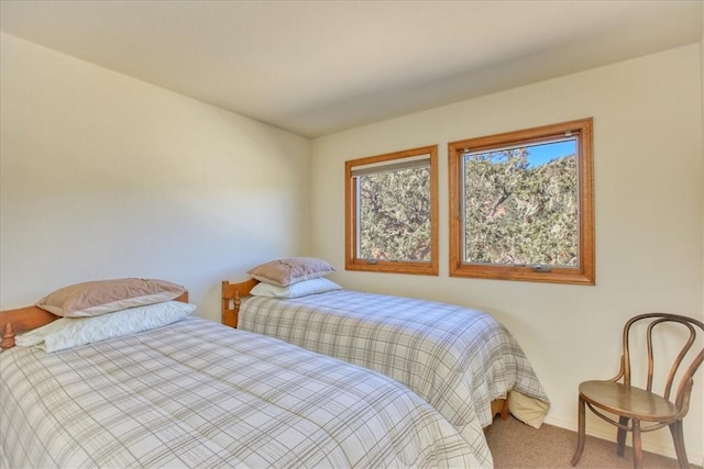 bedroom featuring carpet floors and baseboards