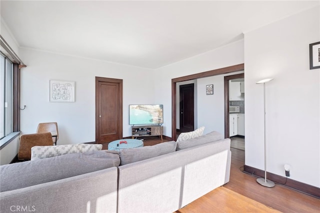 living room featuring hardwood / wood-style floors