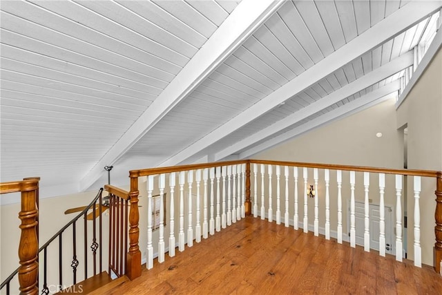 8462 Hillcroft Dr, West Hills, CA 91304 - hall featuring wood finished floors and an upstairs landing