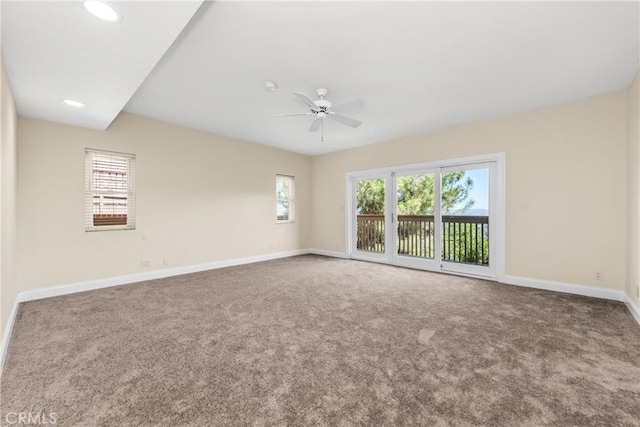 8462 Hillcroft Dr, West Hills, CA 91304 - spare room featuring ceiling fan, carpet, and recessed lighting