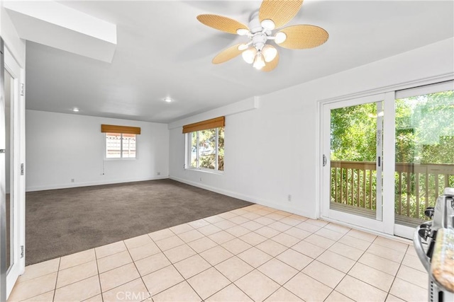 8462 Hillcroft Dr, West Hills, CA 91304 - spare room with light colored carpet, a ceiling fan, and recessed lighting