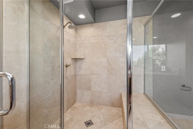 8462 Hillcroft Dr, West Hills, CA 91304 - bathroom featuring a stall shower and recessed lighting