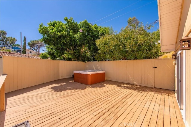 8462 Hillcroft Dr, West Hills, CA 91304 - wooden terrace with a hot tub