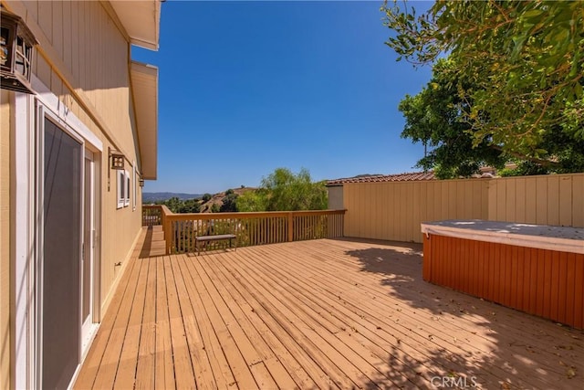 8462 Hillcroft Dr, West Hills, CA 91304 - wooden deck with a hot tub