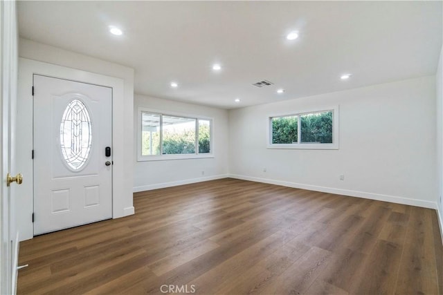 foyer featuring dark hardwood / wood-style flooring