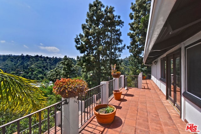 balcony with a mountain view