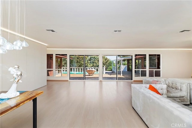 living room featuring hardwood / wood-style flooring