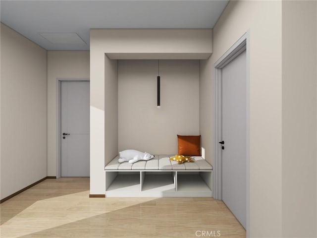 mudroom featuring light hardwood / wood-style floors