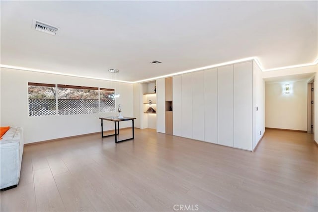 interior space with light wood-type flooring