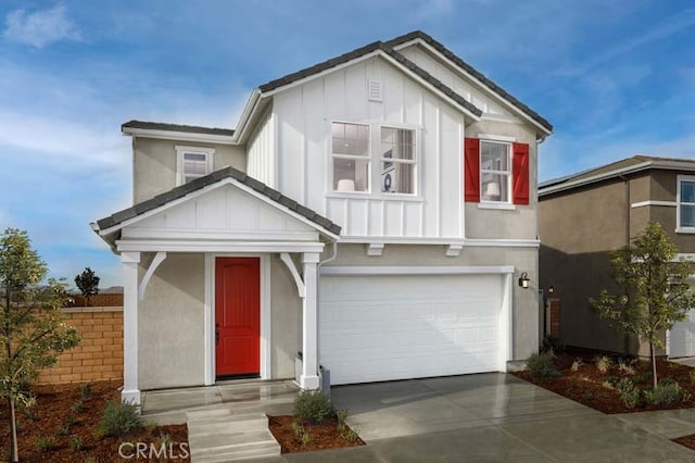 view of front of home with a garage