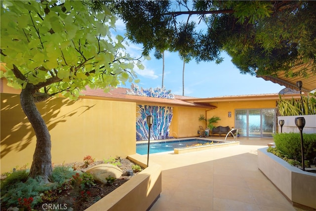 view of pool featuring a patio area