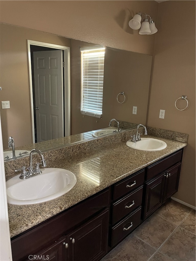 bathroom featuring vanity and tile patterned floors