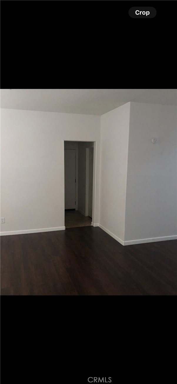 spare room with dark wood-type flooring