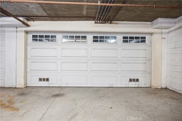 view of garage