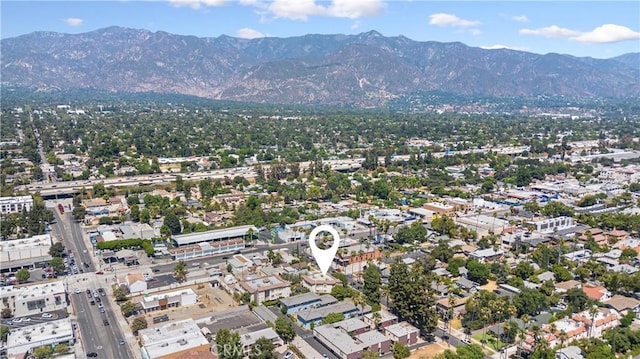 drone / aerial view with a mountain view