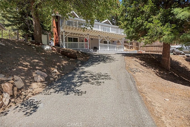 view of property with a porch