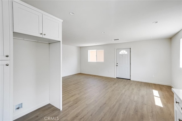 interior space with light wood-type flooring