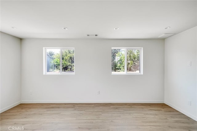 empty room featuring light wood-type flooring