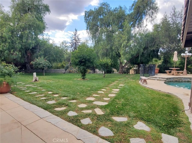 view of yard with a patio