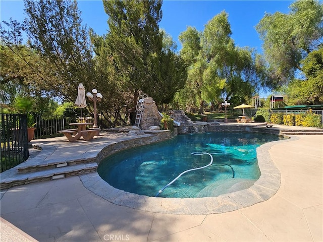 view of pool with a patio