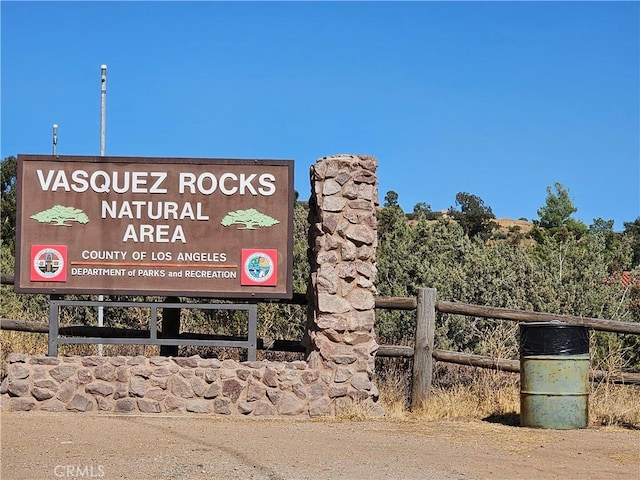 view of community sign