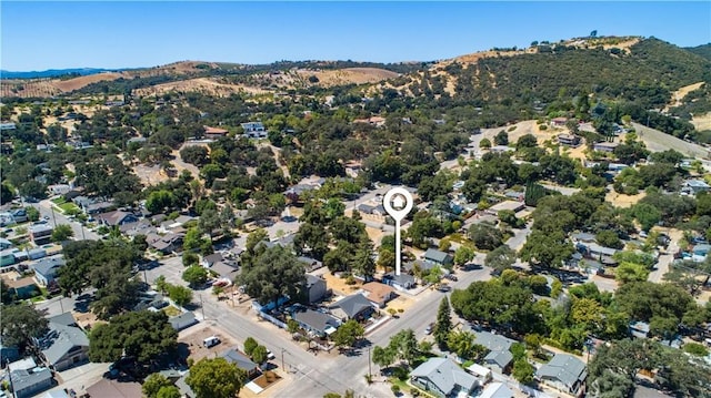 bird's eye view with a mountain view