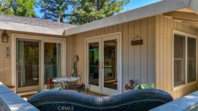 exterior space with french doors