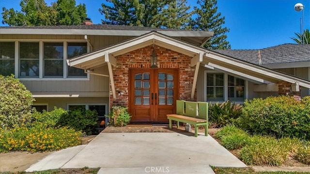 doorway to property with french doors