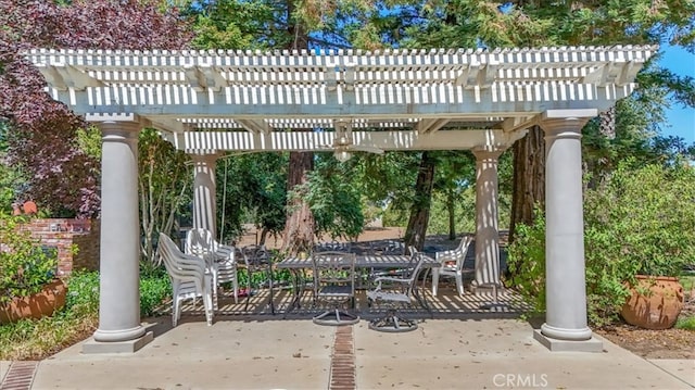 view of patio / terrace with a pergola