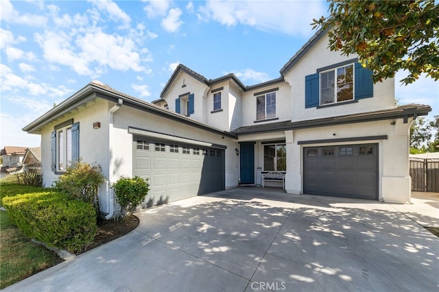 view of front of house with a garage