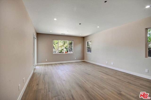 empty room featuring light wood-type flooring