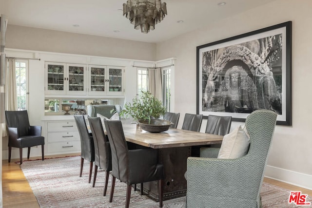 dining area featuring light hardwood / wood-style flooring