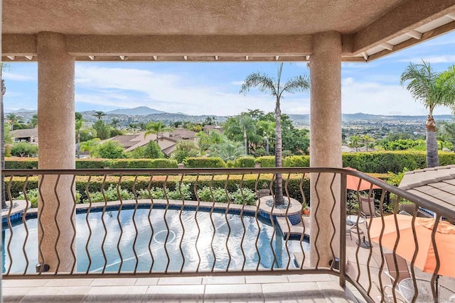 balcony with a mountain view