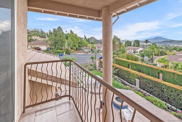 balcony with a mountain view