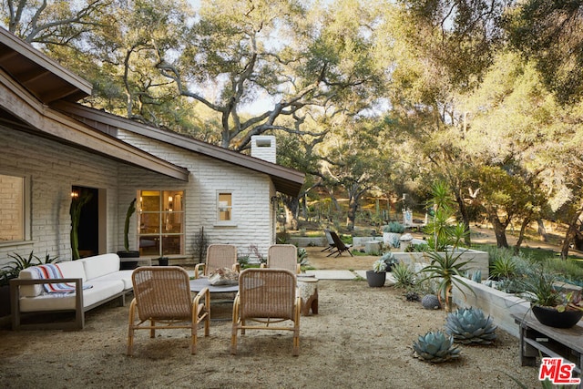 view of patio featuring an outdoor living space