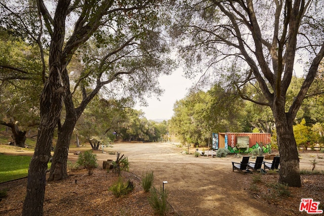 view of property's community with an outdoor structure